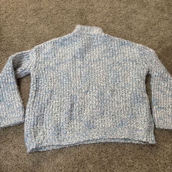 Sadie & Sage Soft Cable Knit Chunky Sweater Pullover Mock Neck Fuzzy Babaa M/L - Picture 9 of 9